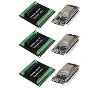 DWEII Lot de 3 jeux de cartes de développement 30 broches ESP-WROOM-32 ESP32 ESP-32S CP2102 Interface WiFi ESP-WROOM-32 + adaptateur de terminal pour carte de dérivation ESP32 pour Arduino