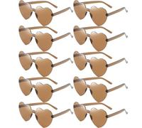 Dwenarry 8/10 paires Lot Lunette de Soleil Coeur, Drôle de Lunettes de Fête en Forme de Cœur Lunette Vintage de Couleur,Pour la fête d'anniversaire carnaval soirée à thème