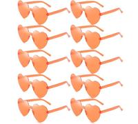 Dwenarry Lunettes de fête en forme de cœur - Lot de 90 paires de lunettes de soleil colorées sans monture - Transparentes - Pour fête à thème Taylor Swift, Lunettes coeur orange