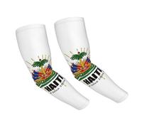 Dwerfsdf Manchons de bras rafraîchissants avec drapeau patriotique - Pour la course à pied, le golf, le cyclisme, Drapeau Haïti _Aaa0000032, taille unique