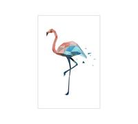 Dwetcxo Poster Mural Flamingo Bleu Rose Toile Peinture Tableaux, Posters et Arts Décoratifs Tableau Peinture sur Toile Deco Tableau Decoration Murale Affiche Murale Chambre Salon Sans Cadre 40x80cm