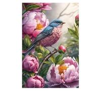Dwetcxo Tableau Decoration Murale Rose Bleu Vert Toile Peinture Poster Mural Tableaux, Posters et Arts Décoratifs Affiche Murale Chambre Salon Sans Cadre Tableau Deco Impression sur Toile 50x70cm