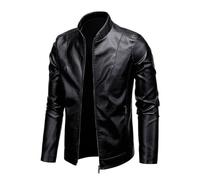 Dwevkeful Blouson Aviateur Cuir Homme Noir, Blouson Cuir Homme Simili Cuir Chaud Blouson Cuir Manches Longues Vintage Blouson Aviateur 2024 Grande Taille Blouson Moto Hiver Noir Veste Cuir