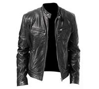 Dwevkeful Blouson Cuir Homme Moto, Blouson Homme Manches Longues Chaud Blouson Moto Grande Taille Noir Blouson Aviateur Hiver Vintage Blouson Cuir Simili Cuir 2024 Veste Cuir