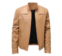 Dwevkeful Blouson Cuir Marron Homme, Blouson En Cuir Homme Grande Taille Simili Cuir Veste Cuir Manches Longues Chaud Blouson Moto Vintage Noir Blouson Aviateur 2024 Hiver Blouson Cuir