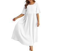 Dwevkeful Fluide Boheme Robes Ete Blanche Decontractée Sundress Legere Robe Longue Mariage Chic et Elegant Jupe