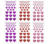 DWFEYOI 252 PCS Autocollants Coeur Rouge Etiquette Pailleté Merci Stickers Adhésive Fête des Mères Décoration Autocollant Gommette Remerciement,pour Carte Faveur Mariage Emballage Cadeau Enveloppe