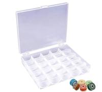 DWFEYOI 36pcs Canette Machine A Coudre Singer, Accessoires Couture,Canettes De Machine À Coudre Transparentes avec Boîte De Rangement, Bobines Universelles en Plastique De Haute Qualité