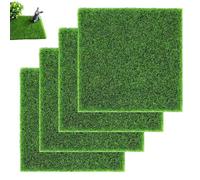 DWFEYOI 4 PC Miniature Décorative Mousse pour Maison Micro-Paysage Tapis De Pelouse Verte Artificielle,Mini Simulation Gazons,Artificiel Miniature Herbe,Pelouse Verte Artificielle(15 × 15CM)