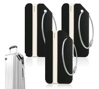 DWFEYOI Bagages Étiquettes en Alliage d'aluminium avec Cordes en Acier Inoxydable, 2 Pièces Etiquette Bagage, Étiquette bagage valise en aluminium avec carte d'identité,etiquette valise voyage avion