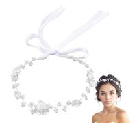 DWFEYOI couronne fleur cheveux Avec 4 clips,diademe enfant,couronne de fleurs pour headband cheveux femme première communion Mariage Bandeau de Mariée Fille Coiffure Accessoires Corolle Dames