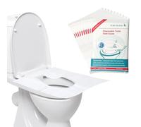 DWFEYOI Portable Protection Toilettes Jetables, Romon 60 Pièces Protege Toilette Jetable, Housse de Siège de Toilette en Papier Jetable Publique Convenant aux Voyage en Plein air à l'hôtel