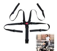 DWFEYOI Sangle de Sécurité pour Chaise Haute, Harnais 5 Points pour Poussette,Ajustable Ceinture de Sécurité pour Poussette, pour Chaise Haute Bébé Landau,harnais chaise haute(Noir)