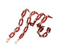 DWhui Ambre acrylique bouton chaîne lunettes lunettes chaîne femmes Anti-perte masque suspendu lunettes de soleil lanières tenir cordon sangle corde collier (Marbled Red)