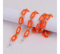 DWhui Ambre acrylique bouton chaîne lunettes lunettes chaîne femmes Anti-perte masque suspendu lunettes de soleil lanières tenir cordon sangle corde collier (Orange)