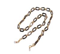 DWhui Ambre acrylique bouton chaîne lunettes lunettes chaîne femmes Anti-perte masque suspendu lunettes de soleil lanières tenir cordon sangle corde collier (Grey)