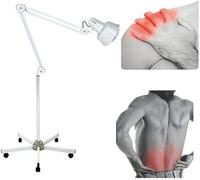 DWIKRYT Lampe infrarouge 275 W - Lampe chauffante réglable - Lumière rouge - Avec 5 roues et maille de protection - Pour maisons, espaces bien-être, salons de beauté et cliniques de dermatologie