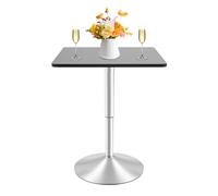 DWIKRYT Table haute carrée 60 x 60 cm - Table de bistrot - Avec hauteur réglable de 70 à 90 cm - Pour table de téléphone, bureau d'ordinateur, d'exposition