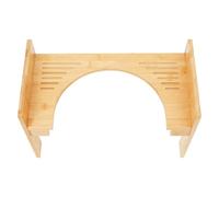 DWIKRYT Tabouret de toilette, creux, physiologique, en bambou, marchepied de WC en bois, tabouret en forme de C, tabouret de toilette robuste peut être utilisé pour un usage domestique, hôtel, auberge
