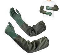 Dwitkul 1 Paire Gants Longs 70cm Gant Menage en Caoutchouc Gant Protection Chimique Imperméables Étanches Antidérapants pour Nettoyage Étang Industrie Agriculture Pêche Construction (Bleu)