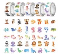 Dwitkul 2500 Pièces Autocollants Animaux en Rouleau Gommettes Adhesifs Animal Stickers Enfants Recompense Motivation pour Ecole Salle de Classe Prix Enseignant Activites Domestiques (2,5cm)