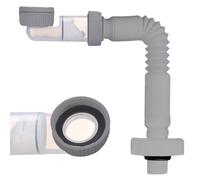 Dwitkul Siphon Lavabo Extra Plat 1 1/4", Évacuation Extensible 38-93 cm, Anti-Odeurs & Gain de Place, Compatible Lavabo de Salle de Bain, Cuisine, Tuyau de Vidange Réglable et Remplaçable. (Gris)