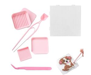DWNSKR Lot de 7 Plaques de Perles a Repasser Panneaux Perforés Transparents avec Plateau Pince et Aiguille pour Perles de 2,6 mm pour Decorations DIY et Loisirs Créaifs