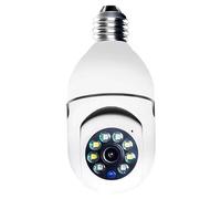 DWO EUROPE Caméra de sécurité WiFi Ampoule Objet Connecté avec fente pour carte SD, 360 degrés, pour intérieur avec vision nocturne, audio bidirectionnel, détection de mouvement