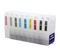 DWOGCEBX 9pcs Cartouches à Encre Rechargeables compatibles avec Les modèles SureColor P600 et R3000 T7601 T1571 80 ML de capacité Rechargeable Compatible avec P600 à P600