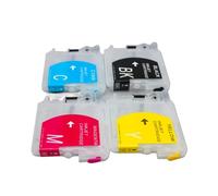 DWOGCEBX Cartouches à Encre Rechargeables vides compatibles LC38 LC39 LC980 LC60 LC985 LC1100 Compatible avec Une Utilisation avec DCP-145C J125 J315W J515W MFC J415W J615 J615W