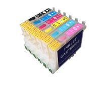 DWOGCEBX Rempiller Les Cartouches à Encre compatibles avec Stylus Photo RX500 RX600 R300 R300M R200 R220 R320 R340 RX620 T0481-T0486 Chipe de réinitialisation Automatique