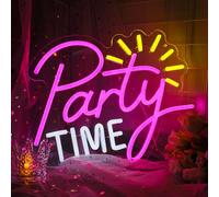 DWOOKE Panneau néon de fête Let's Party Time pour décoration murale, lumières décoratives artistiques, panneaux LED alimentés par USB, illuminent les néons pour enterrement de vie de jeune fille, fêt
