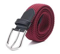 DWOY Ceinture élastique tressée pour homme et femme en tissu élastique tressé, bordeaux, L/XL