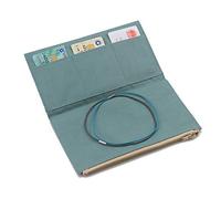 Dwpetzo Poche zippée en toile pour carnet de voyage avec 2 bandes élastiques, 1 pochette de rechange pour accessoires TN - Porte-cartes de taille standard - Sac de rangement pour dossiers, papeterie
