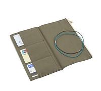 Dwpetzo Pochette en Toile avec Poche zippée pour carnet de Notes TN Travelers - Accessoires de Recharge de Taille Standard - Sac de Rangement pour Cartes en Papier (Taille Standard, Vert Olive)