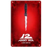 DWQUIX Plaque en métal 12 Angry Men Minimal Affiche de film pour décoration de cinéma maison et art mural rétro 20,3 x 30,5 cm