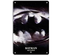 DWQUIX Plaque en métal avec logo Batman Returns, affiche de film classique pour décoration de cinéma maison et art mural rétro 20,3 x 30,5 cm