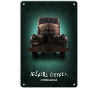 DWQUIX Plaque en métal Jeepers Creepers - Affiche de film minimaliste pour décoration de cinéma maison et art mural rétro - 20,3 x 30,5 cm