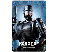 DWQUIX Plaque en métal RoboCop minimaliste pour décoration de cinéma maison et art mural rétro 20,3 x 30,5 cm