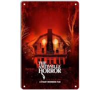 DWQUIX Plaque en métal The Amityville Horror Minimal pour décoration de cinéma maison et art mural rétro 20,3 x 30,5 cm