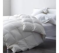 DWR Couette Hiver 240x260 cm pour Lit 2 Personnes, Duvet et Plumes d'oie,Grand Chaud Épais Garnissage 500GSM,100% Coton Biologique, Certifié Oeko-Tex et RDS,Blanc