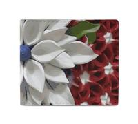 Dwrepo America Patriotic Flower Portefeuilles en cuir pour femmes et hommes Petit portefeuille fin à deux volets avec porte-cartes Blanc Taille unique Décontracté, Blanc, Taille unique, Décontracté,