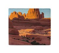 Dwrepo Arches National Park Portefeuille standard en cuir pour homme et femme Petit portefeuille fin à deux volets avec porte-cartes Blanc Taille unique Décontracté, Blanc, Taille unique, Décontracté,