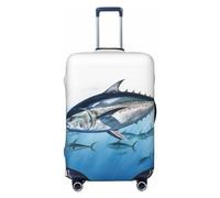 Dwrepo Bluefin Tuna Thunnus Housse de bagage élastique lavable anti-rayures en élasthanne pour bagages de 45,7 à 81,3 cm, Noir , M