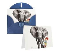 Dwrepo Cartes de vœux vierges avec enveloppes - Imprimé éléphant - Cartes d'anniversaire, cartes de remerciement, fête de mariage - Cartes d'invitation pour toutes les occasions