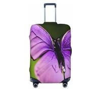 Dwrepo Charmante housse de bagage papillon élastique lavable housse de valise anti-rayures protection de bagages en élasthanne housses de bagages de voyage pour bagages de 45,7 à 81,3 cm, Noir , S
