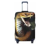 Dwrepo Cobra Snake Housse de bagage élastique lavable anti-rayures en élasthanne pour bagages de 45,7 à 81,3 cm, Noir , L