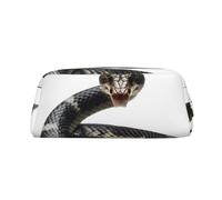 Dwrepo Cobra Snake Trousse à crayons portable en cuir Trousse de maquillage de voyage grande capacité pour femme, Or, One Size, Imprimé