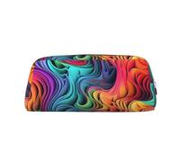 Dwrepo Colorful Thing Trousse à crayons portable en cuir Trousse de maquillage de voyage grande capacité pour femme, Or, One Size, Imprimé