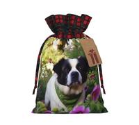 Dwrepo Dod in the garden Lot de 1 petit sac cadeau avec cordon de serrage pour fête de Noël Noir, Noir , 1 Count (Pack of 1)